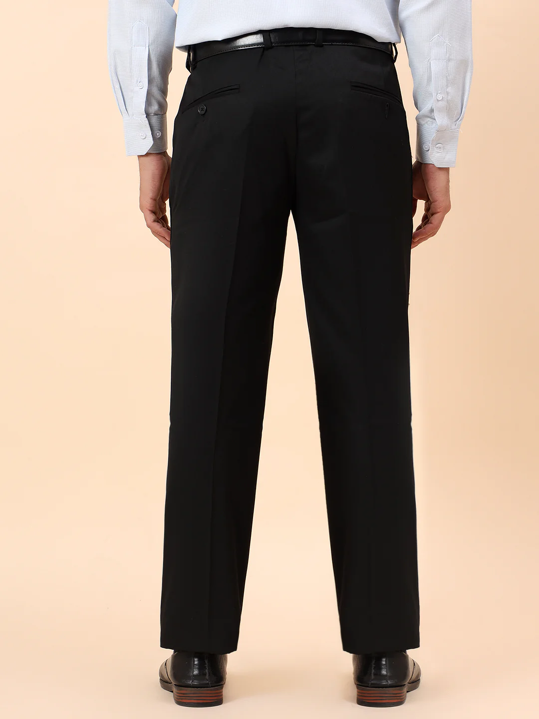 Formal Trousers for Men l Breathable & Soft with Color Fastness Regular Fit Poly Viscose Fabric Solid Pattern Hook & Eye Closure - Image 6