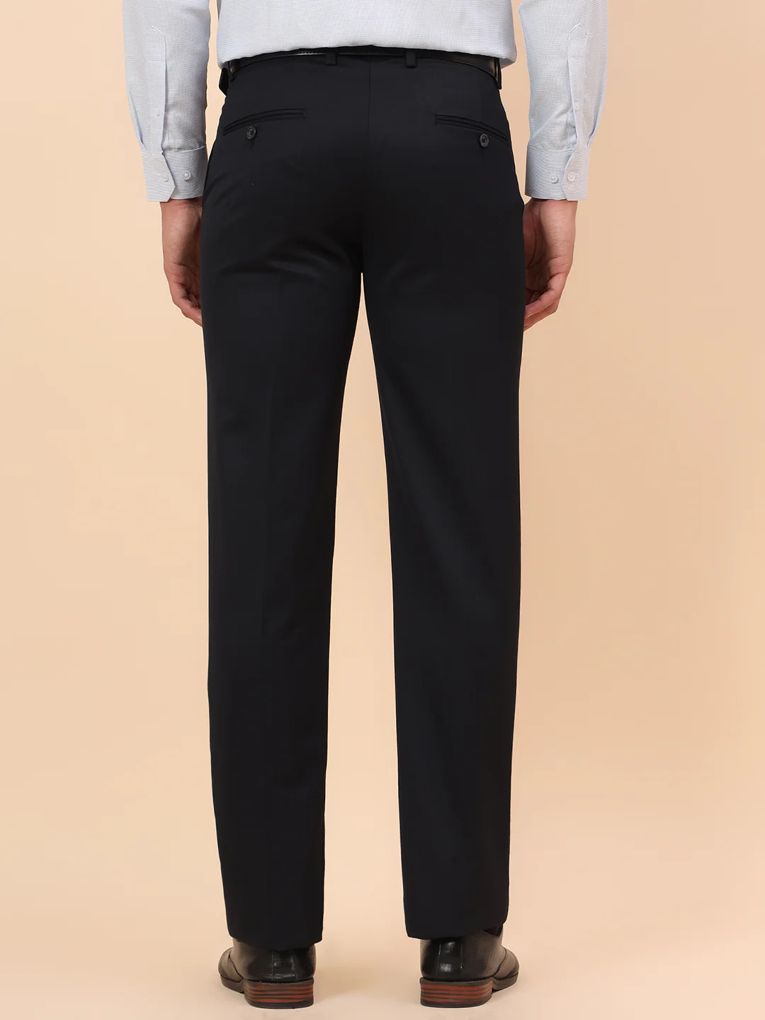 Formal Trousers for Men l Breathable & Soft with Color Fastness Regular Fit Poly Viscose Fabric Solid Pattern Hook & Eye Closure - Image 6