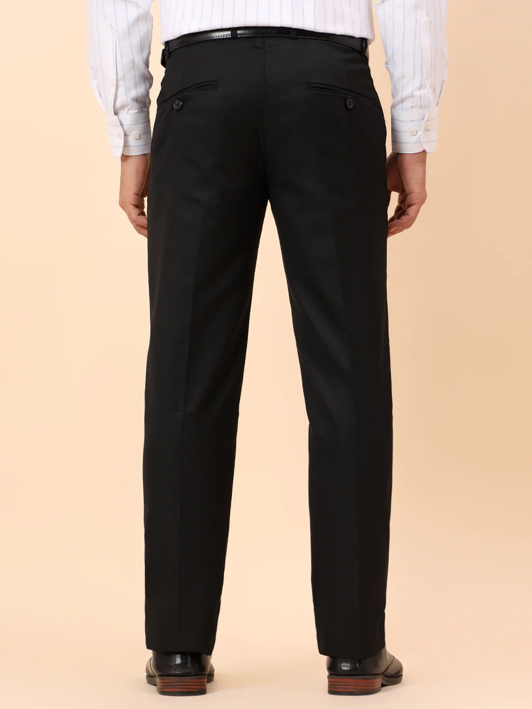 Formal Trousers for Men l Breathable & Soft with Color Fastness Regular Fit Poly Viscose Fabric Solid Pattern Hook & Eye Closure - Image 6