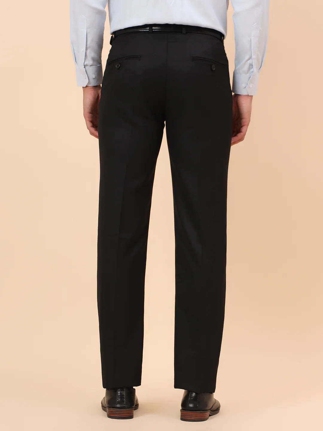 Formal Trousers for Men l Breathable & Soft with Color Fastness Regular Fit Poly Viscose Fabric Solid Pattern Hook & Eye Closure - Image 6