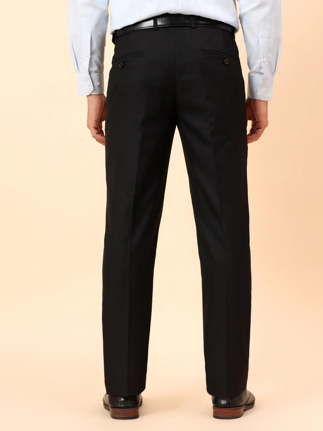 Formal Trousers for Men l Breathable & Soft with Color Fastness Regular Fit Poly Viscose Fabric Solid Pattern Hook & Eye Closure - Image 6