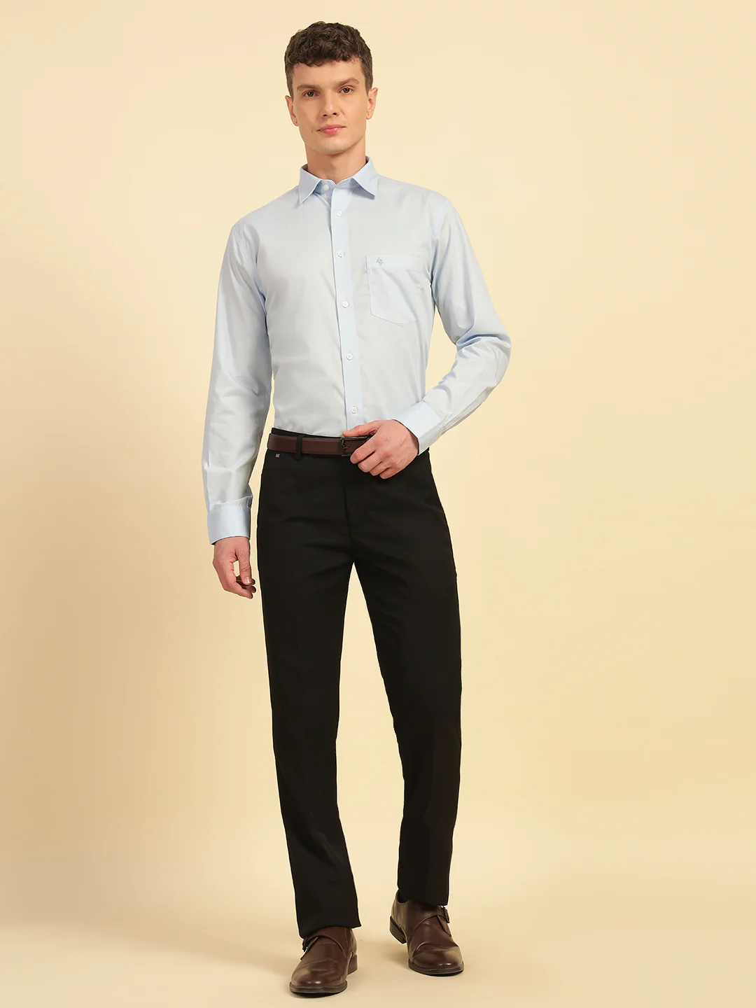 Formal Trouser for Men | Breathable & Soft with Color Fastness Regular Fit Poly Viscose Fabric Solid Pattern Hook & Eye Closure - Image 8