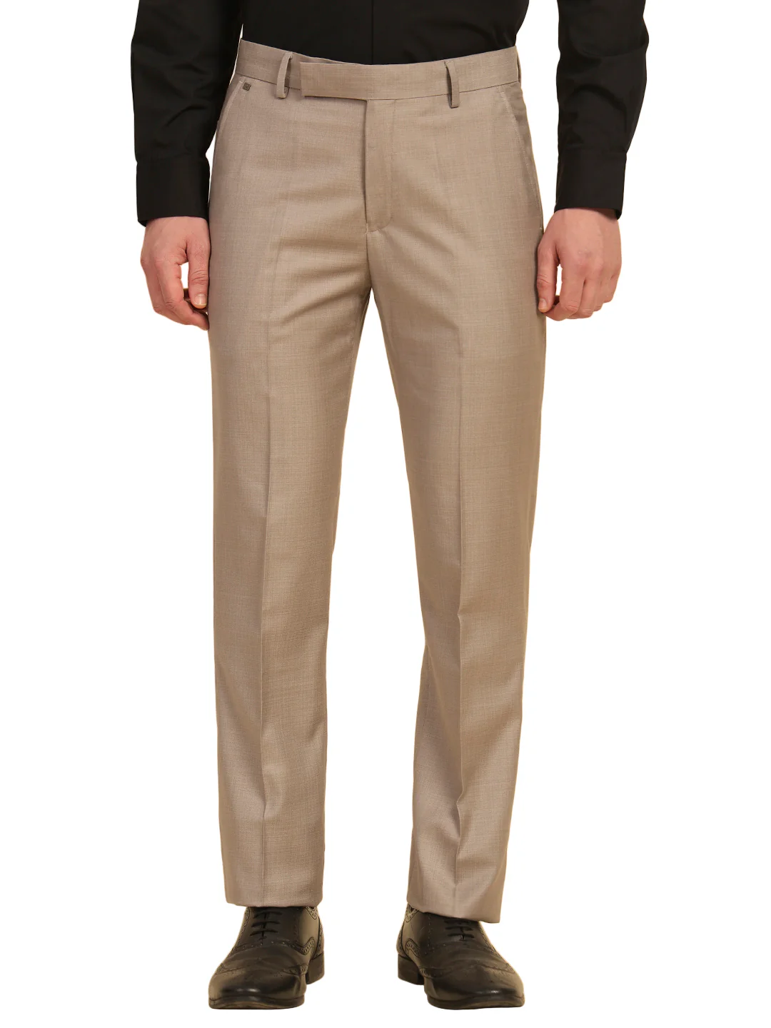 Formal Trouser for Men | Breathable & Soft with Color Fastness Regular Fit Terry Rayon Fabric Self Design Pattern Hook & Eye Closure - Image 2