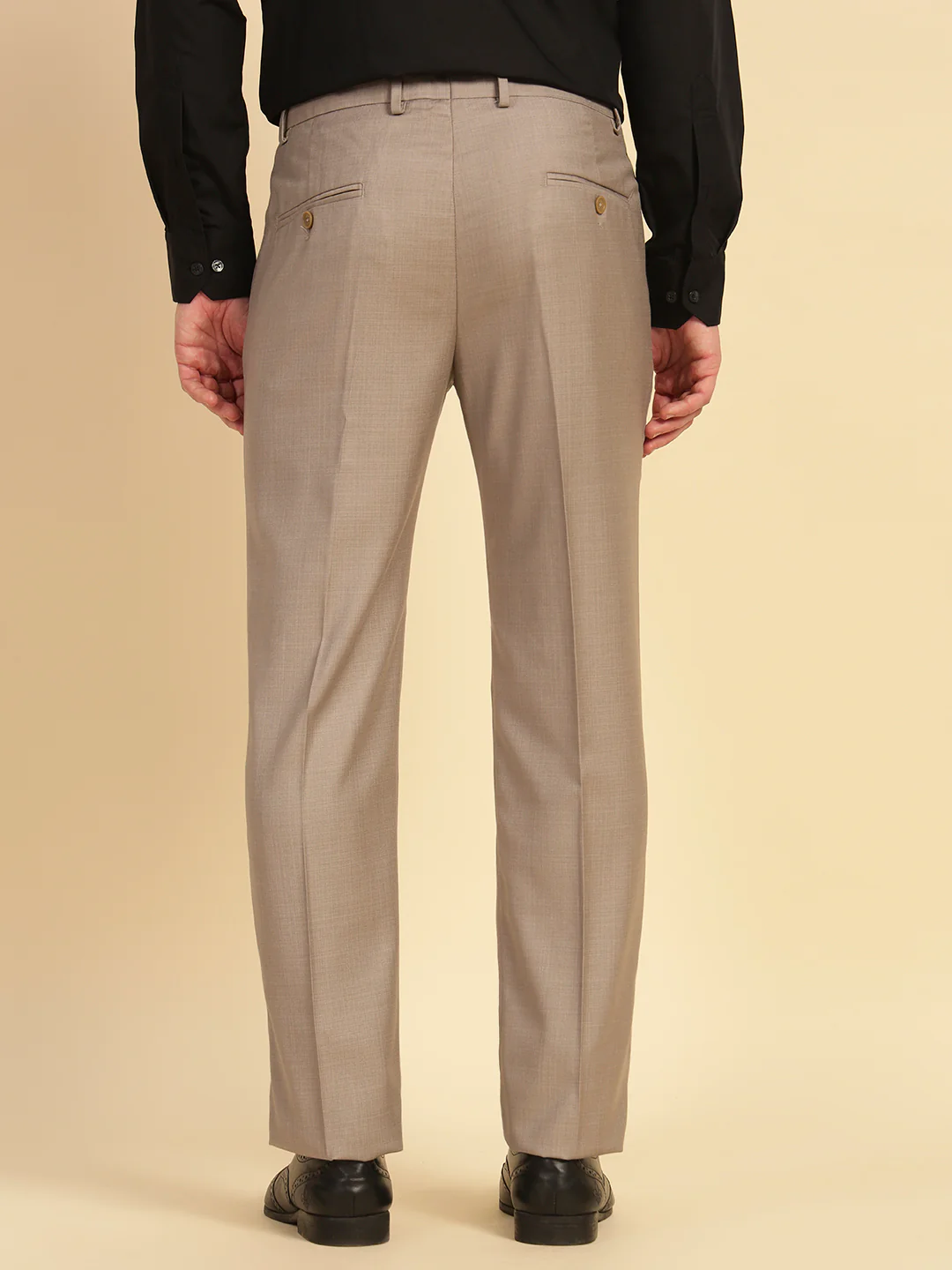 Formal Trouser for Men | Breathable & Soft with Color Fastness Regular Fit Terry Rayon Fabric Self Design Pattern Hook & Eye Closure - Image 7