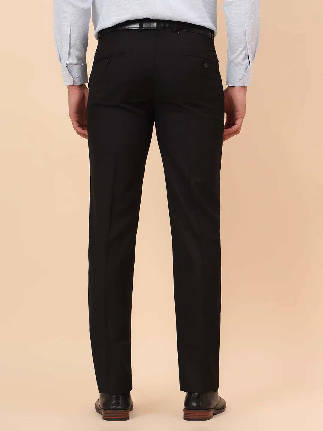 Formal Trousers for Men l Breathable & Soft with Color Fastness Regular Fit Terry Rayon Fabric Solid Pattern Hook & Eye Closure - Image 6