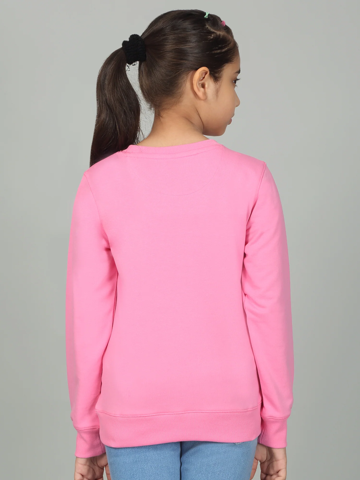 Girl's Casual Pink Full Sleeves Round Neck T-Shirt - Image 5