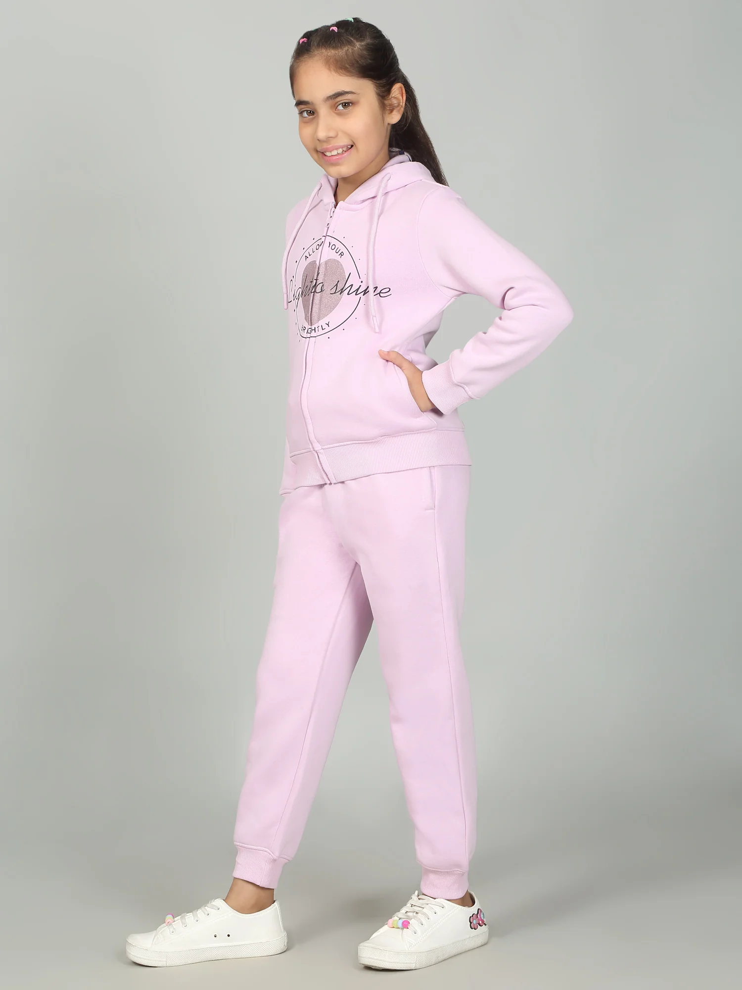 Girl's Lavender Printed Co-Ord Set - Image 3