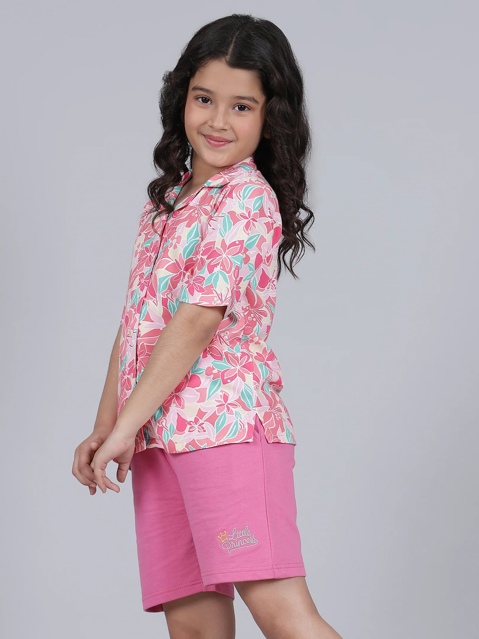 Girls Printed Pink Casual Top - Image 2