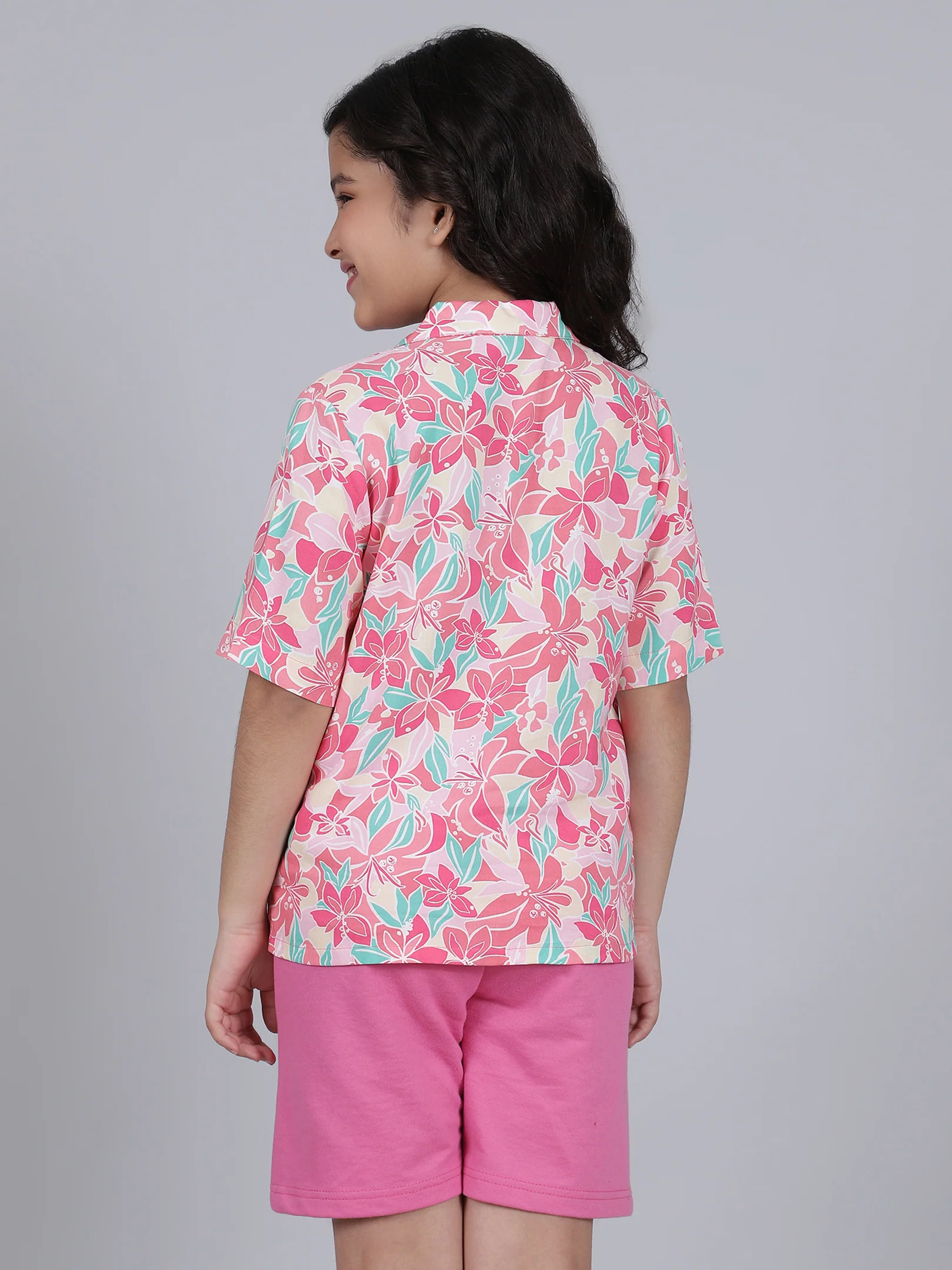 Girls Printed Pink Casual Top - Image 3