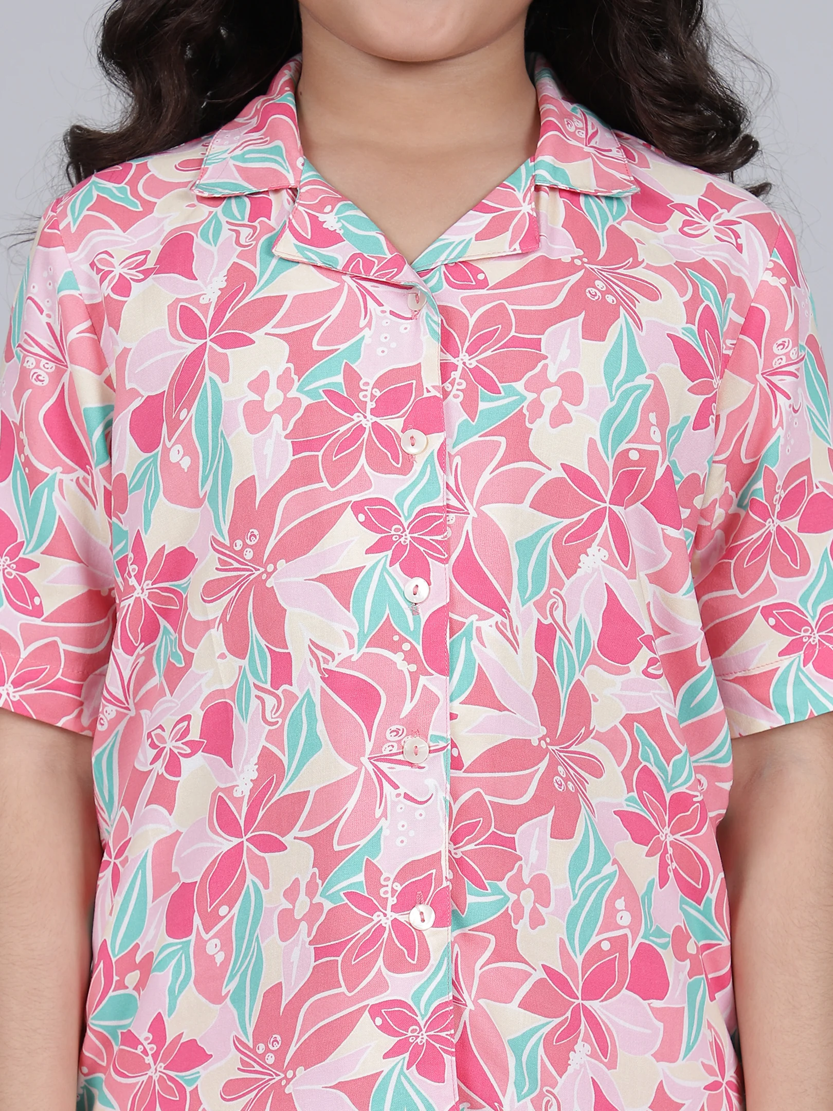 Girls Printed Pink Casual Top - Image 6