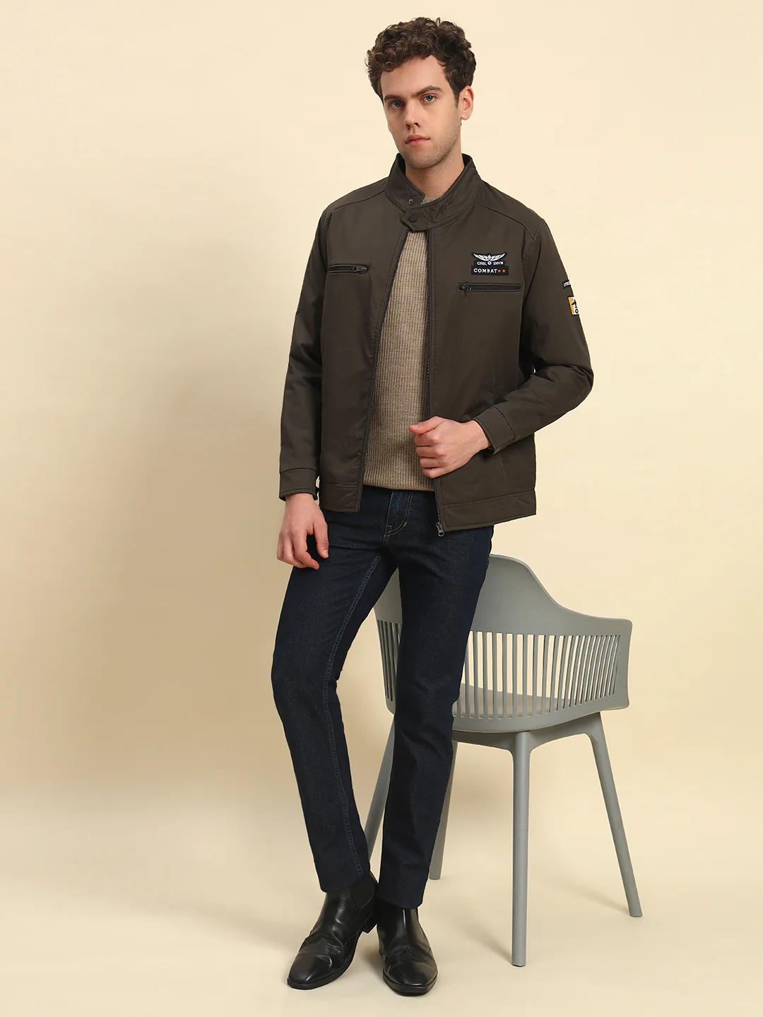 Jacket for Men | Premium Casual Jacket Smart Fit Band Cotton Blend Fabric Solid Pattern - Image 2