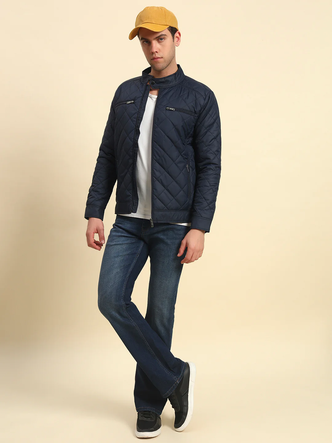 Jacket for Men | Premium Casual Jacket Smart Fit Band Neck Poly Blend Fabric Solid Pattern - Image 2