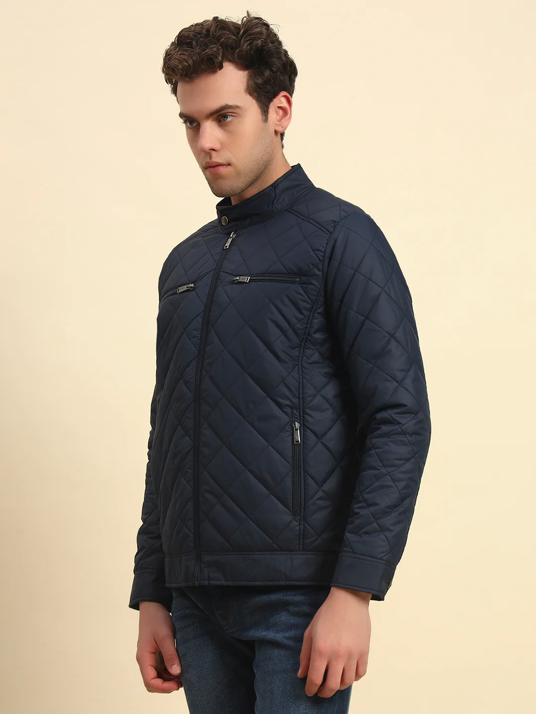 Jacket for Men | Premium Casual Jacket Smart Fit Band Neck Poly Blend Fabric Solid Pattern - Image 6