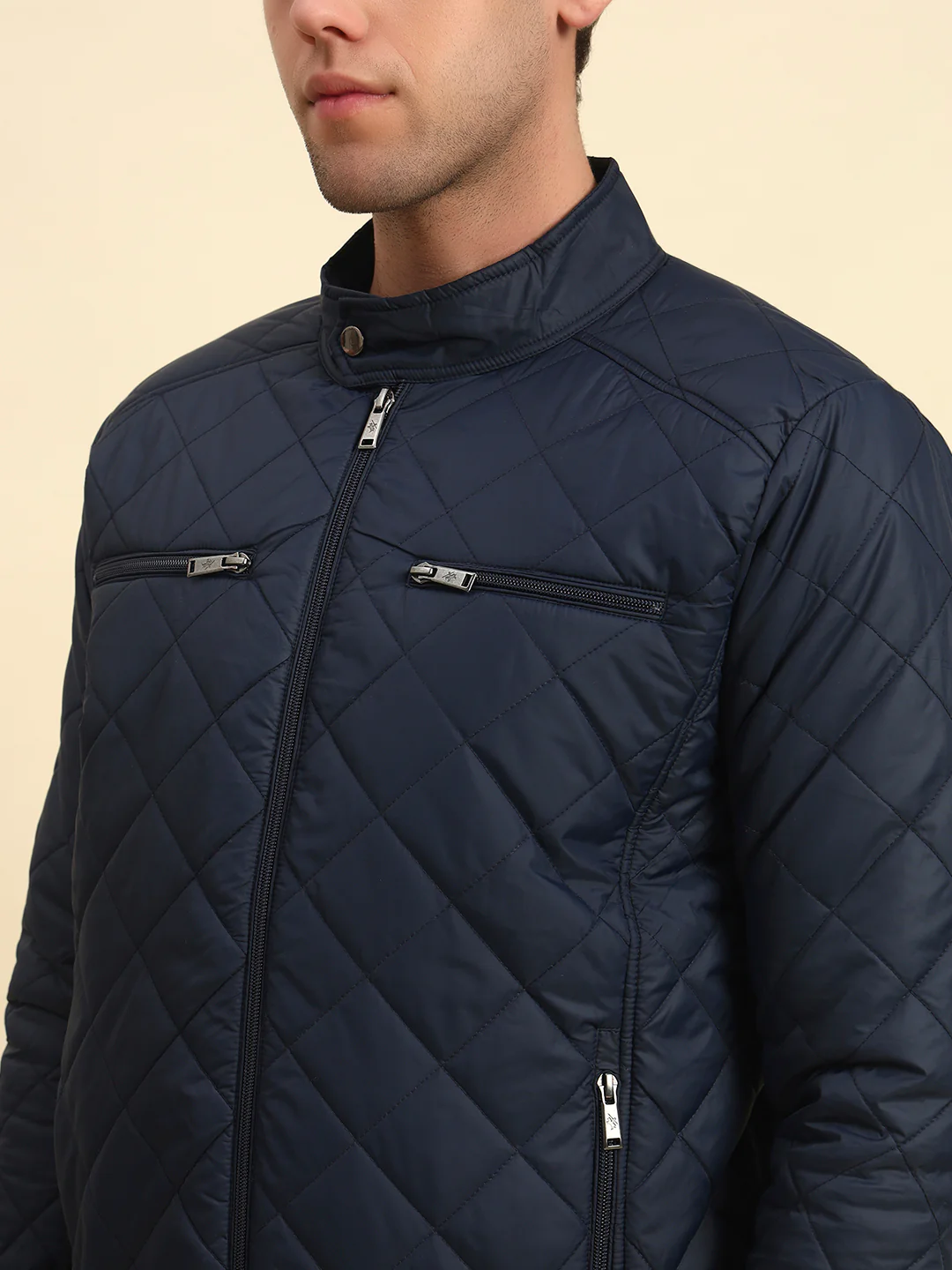 Jacket for Men | Premium Casual Jacket Smart Fit Band Neck Poly Blend Fabric Solid Pattern - Image 8