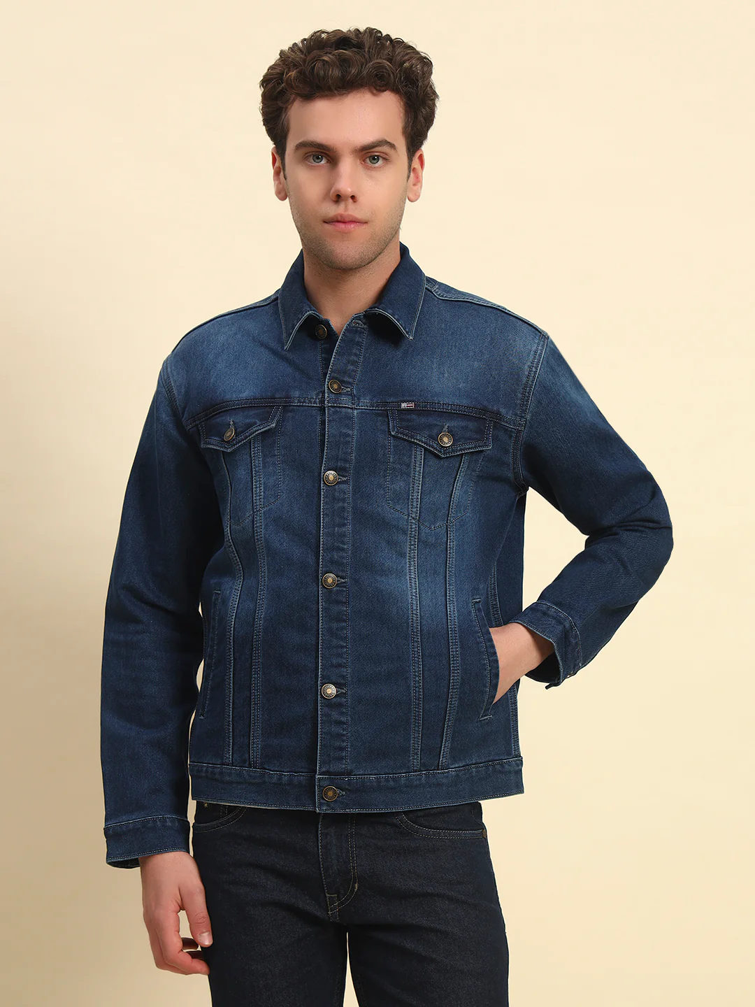 Jacket for Men | Premium Casual Jacket Smart Fit Spread Collar Poly Cotton Fabric Solid Pattern - Image 4