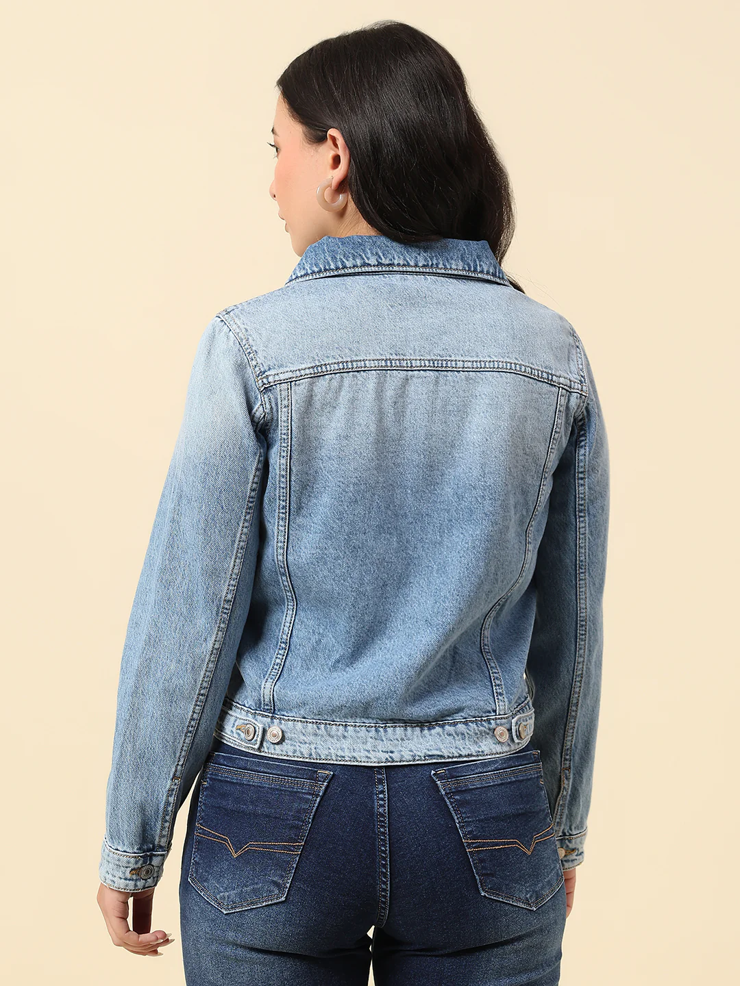 Jacket for Women | Premium Casual Jacket Regular Fit Spread Collar Cotton Fabric Solid Pattern - Image 5