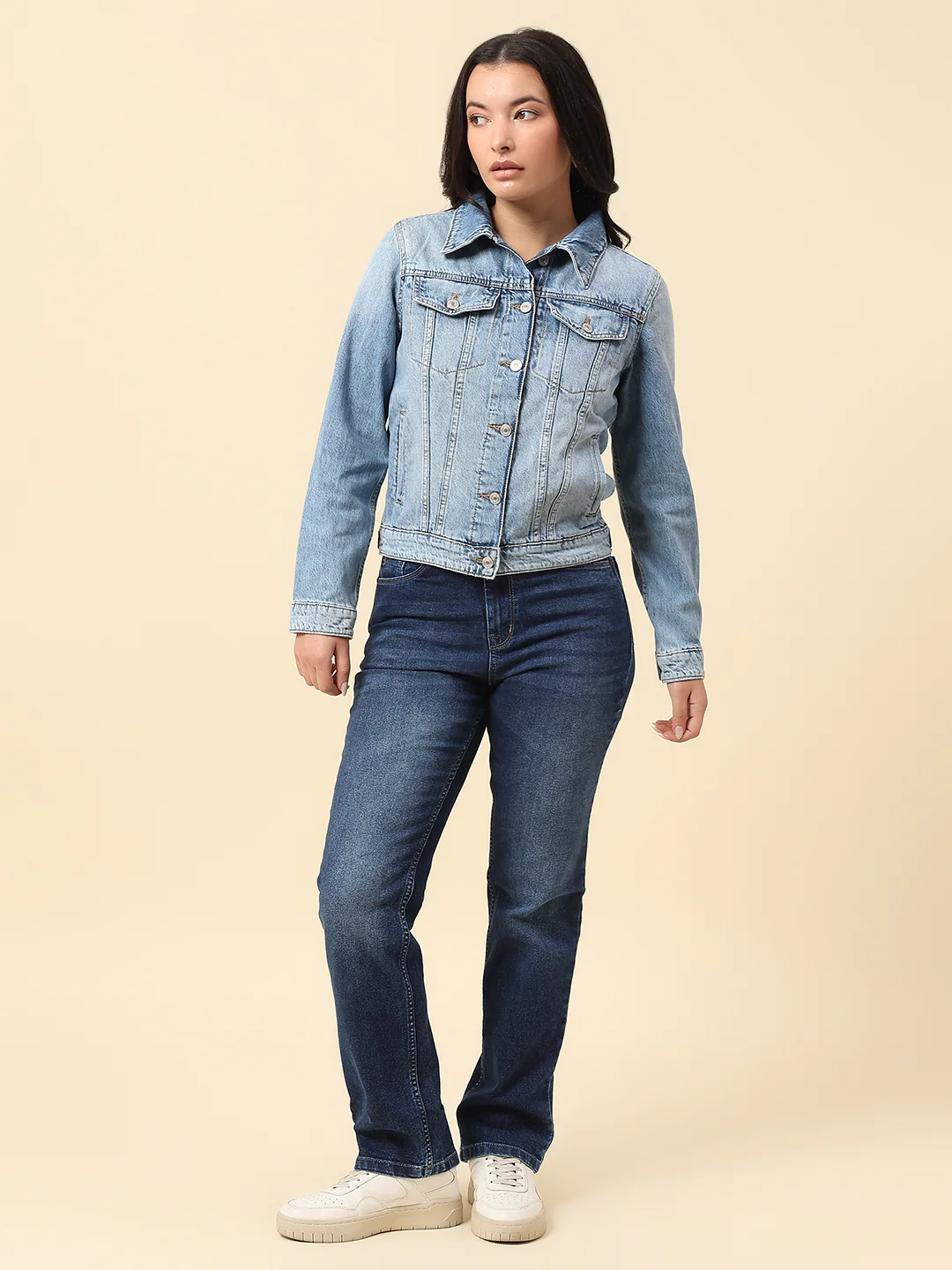 Jacket for Women | Premium Casual Jacket Regular Fit Spread Collar Cotton Fabric Solid Pattern - Image 7