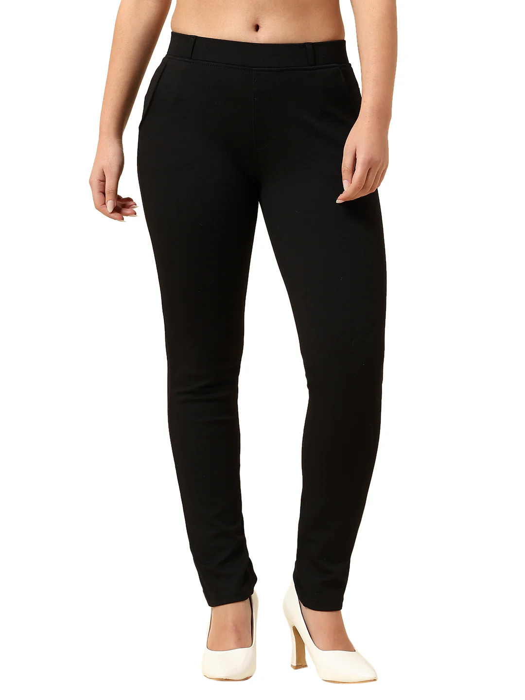 Jegging for Women | Breathable & Soft with Color Fastness Regular Fit Cotton Blend Fabric Solid Pattern Elasticated Closure - Image 8