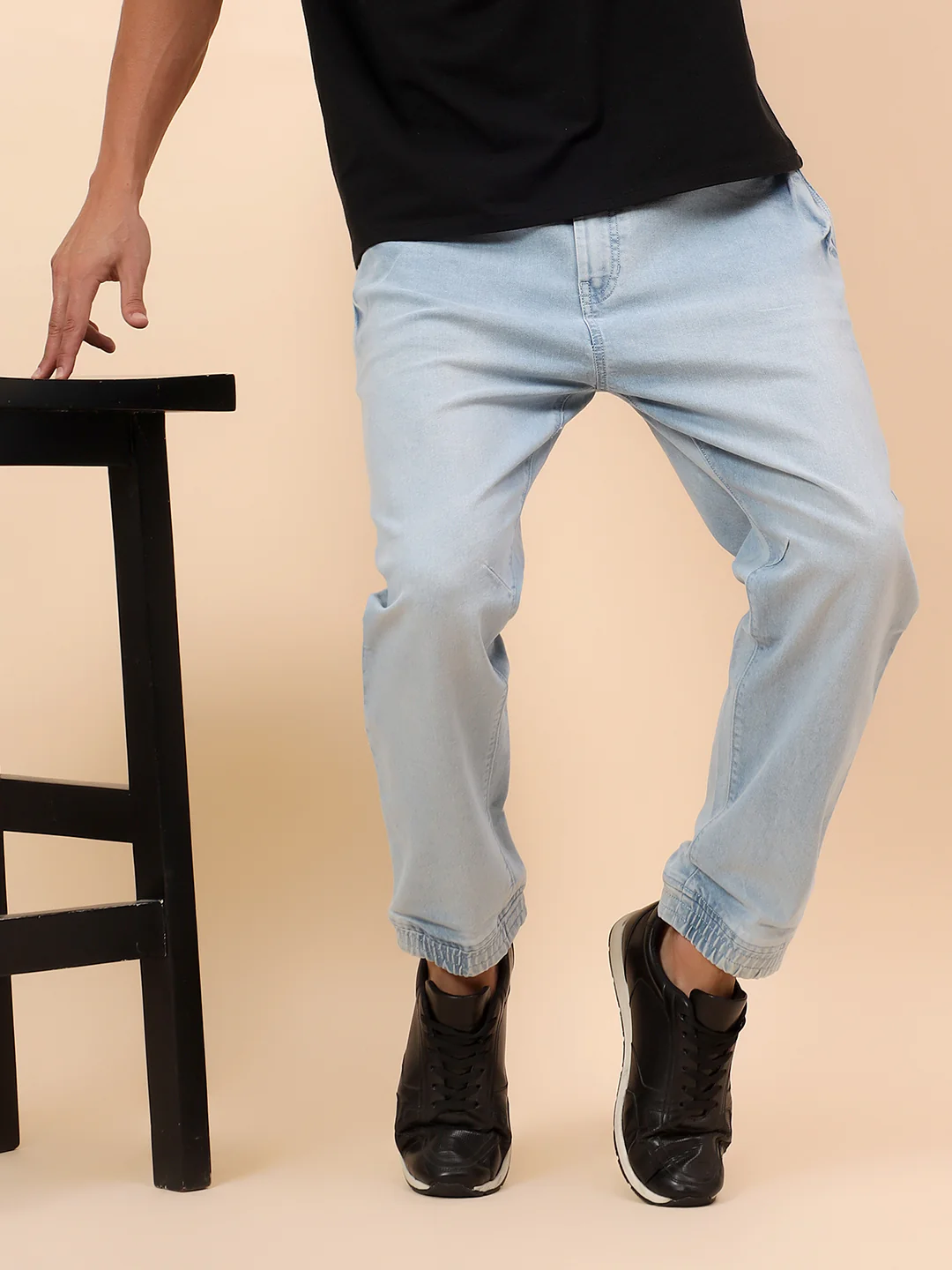 Jogger for Men | Breathable & Soft with Color Fastness Smart Fit Cotton Blend Solid Pattern Drawstring Closure - Image 3