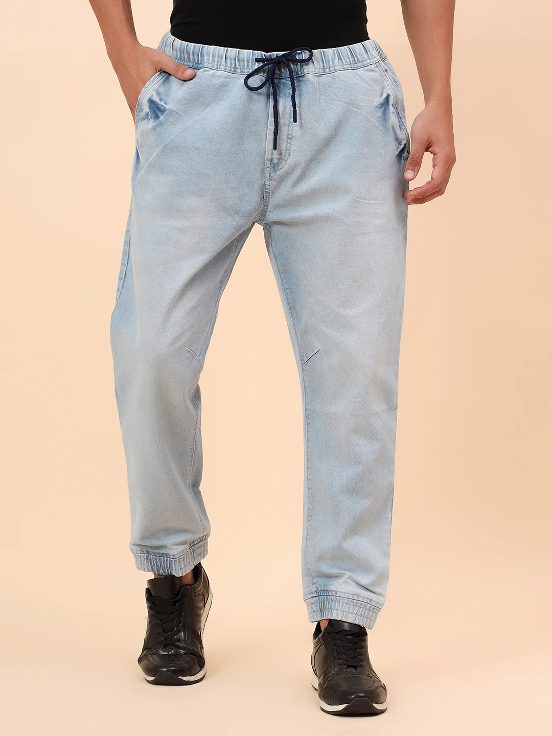 Jogger for Men | Breathable & Soft with Color Fastness Smart Fit Cotton Blend Solid Pattern Drawstring Closure - Image 4