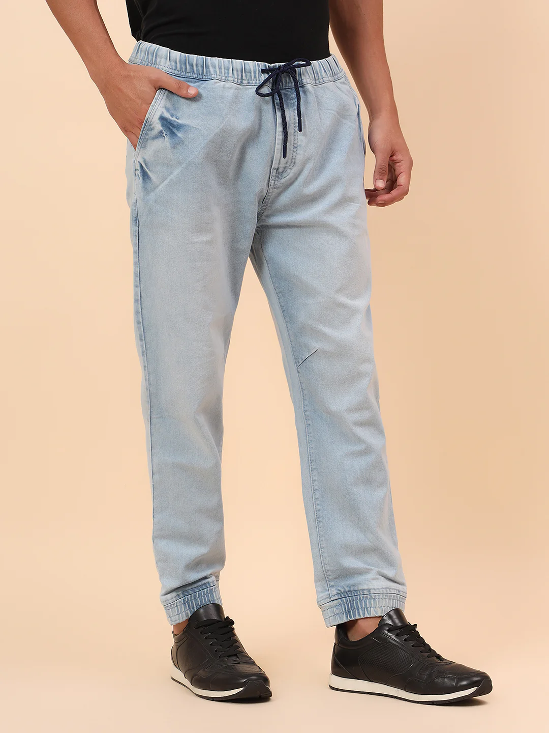 Jogger for Men | Breathable & Soft with Color Fastness Smart Fit Cotton Blend Solid Pattern Drawstring Closure - Image 6