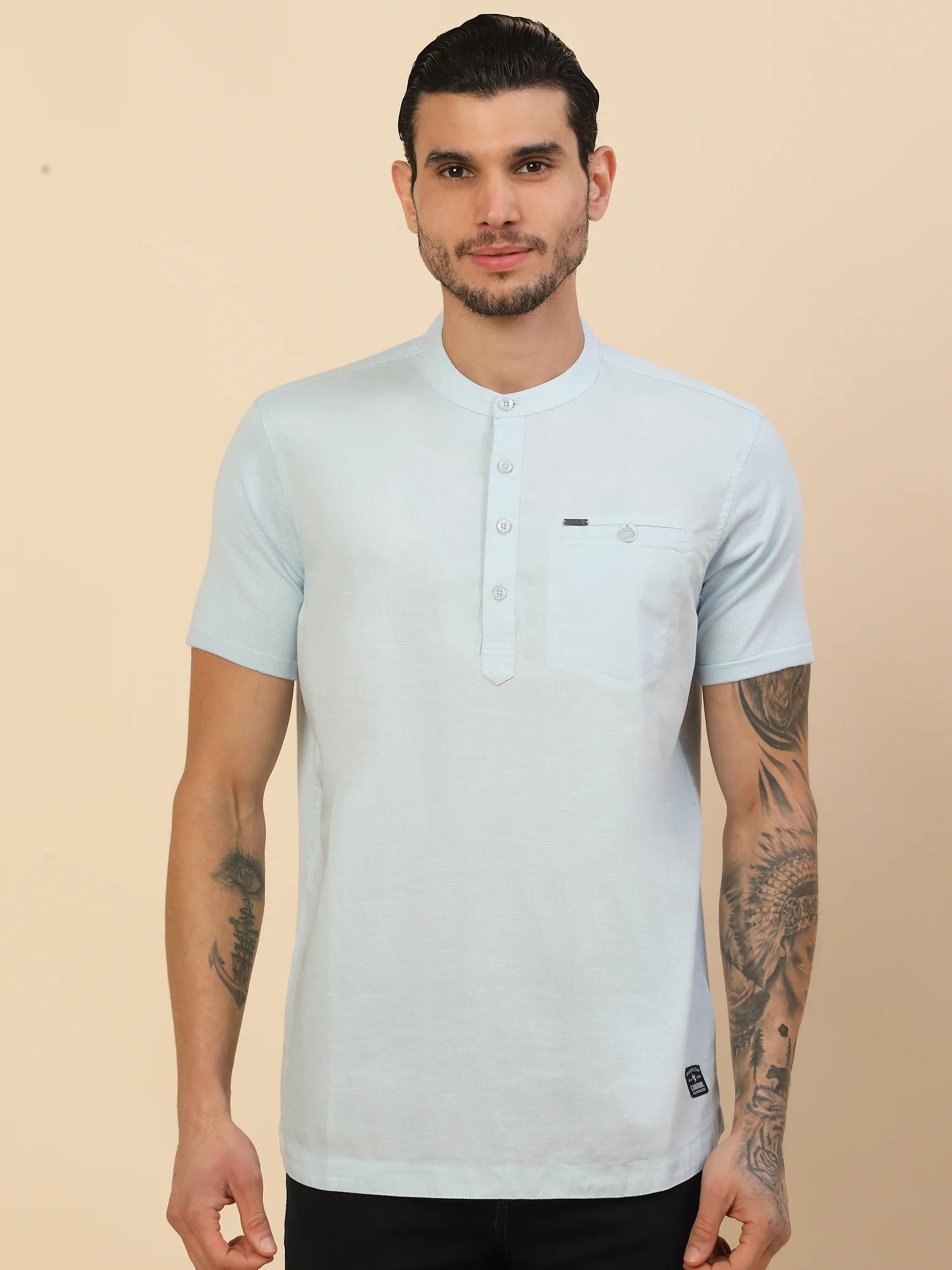 Kurta Shirt for Men l Breathable & Soft with Color Fastness Regular Fit - Image 3
