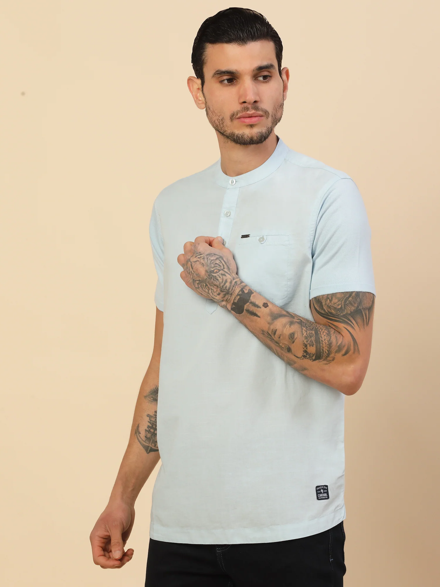 Kurta Shirt for Men l Breathable & Soft with Color Fastness Regular Fit - Image 4
