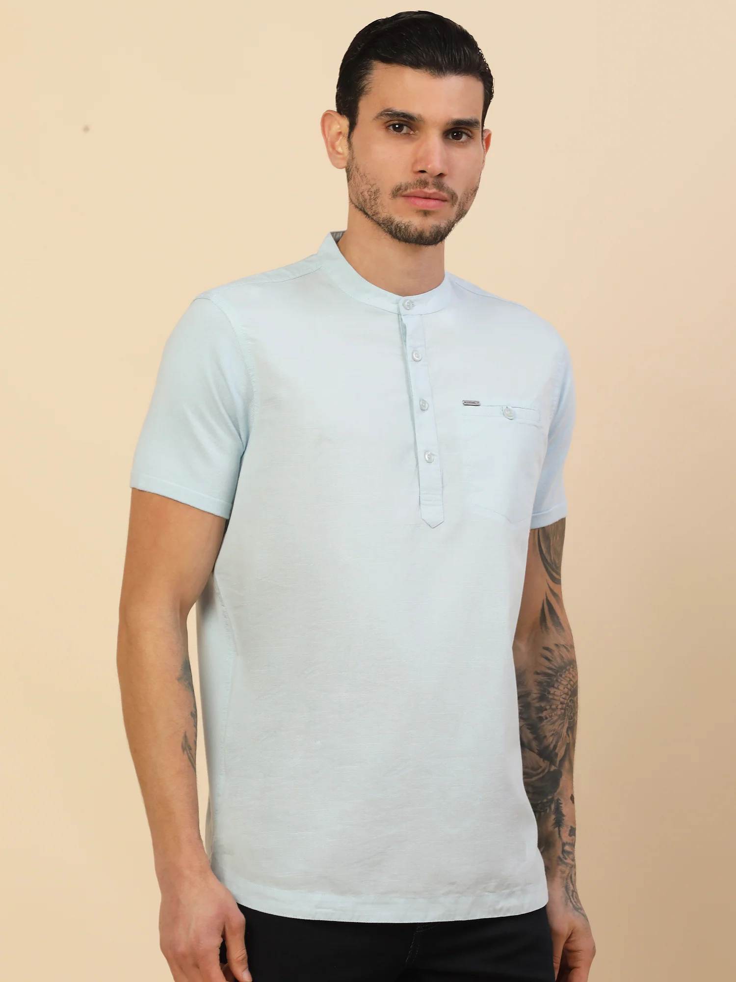 Kurta Shirt for Men l Breathable & Soft with Color Fastness Regular Fit - Image 5