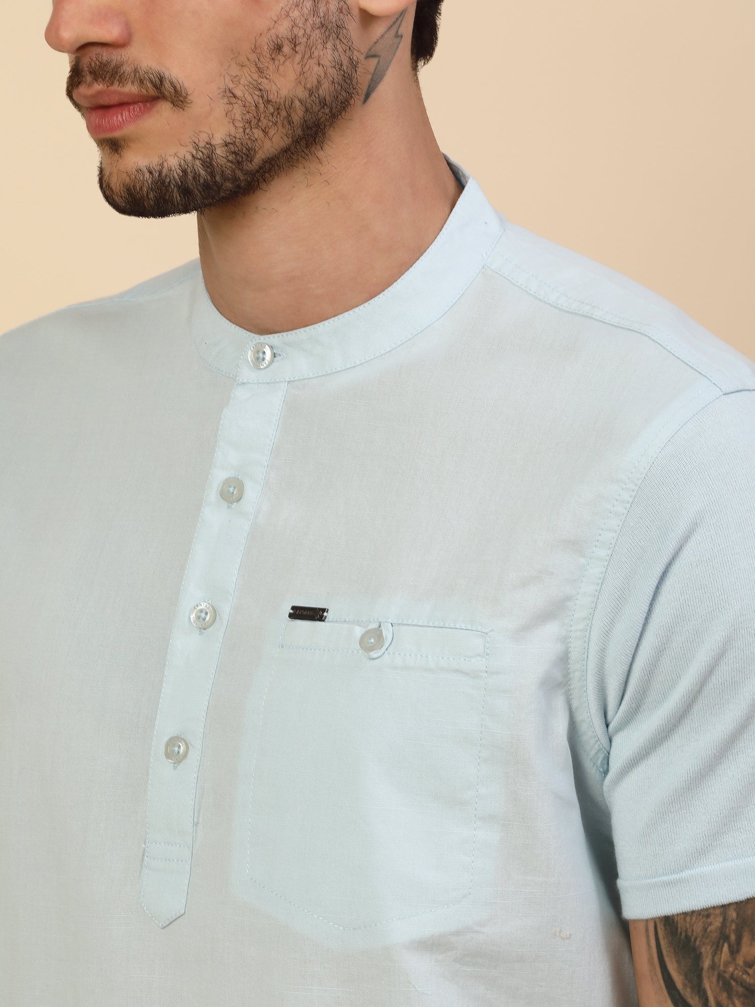 Kurta Shirt for Men l Breathable & Soft with Color Fastness Regular Fit - Image 6