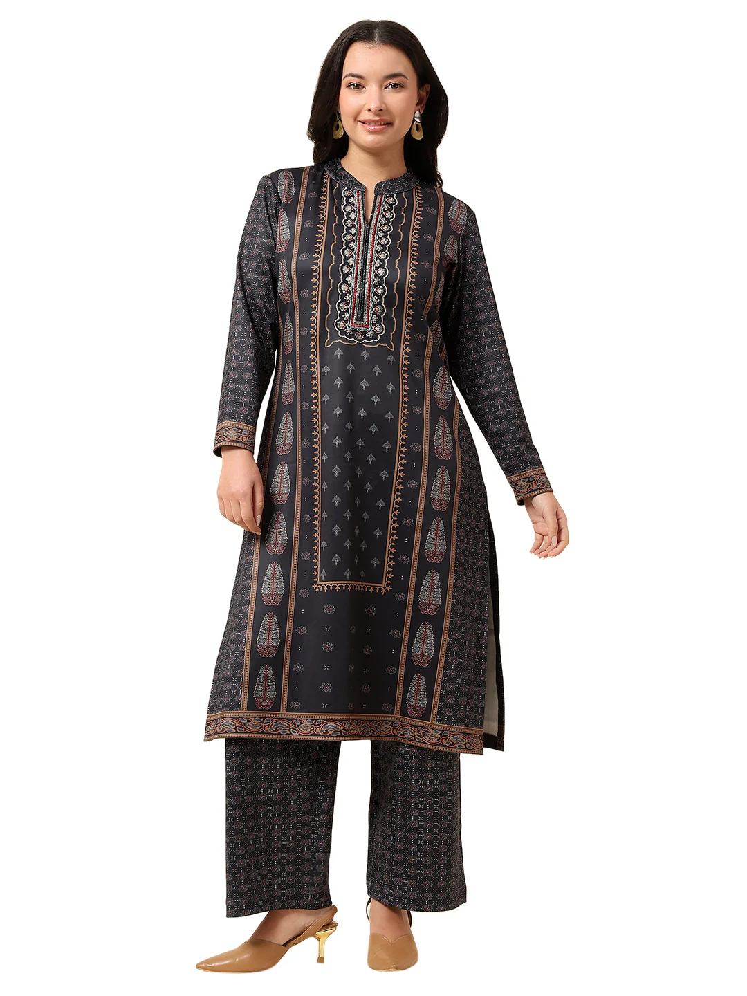 Kurti for Women | Winter Wear Round Neck Poly Cotton Fabric Printed Pattern - Image 7