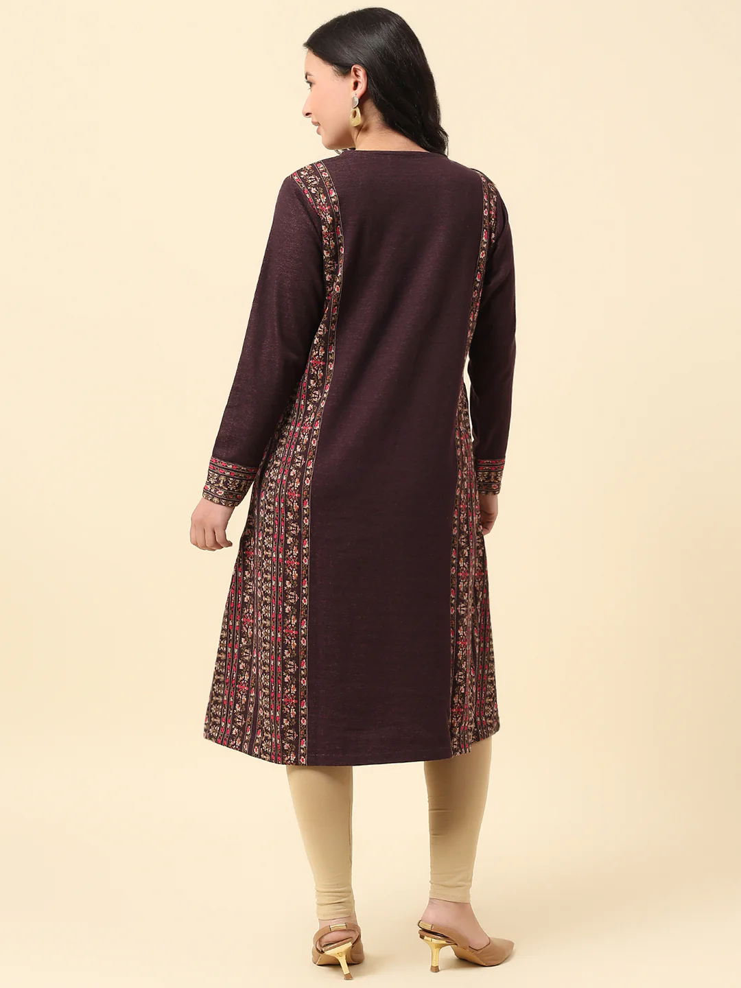 Kurti for Women | Winter Wear Round Neck Poly Cotton Fabric Printed Pattern - Image 5
