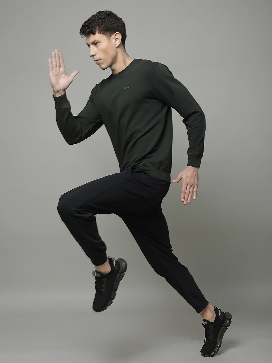 Lounge Set for Men | Winter Wear Round Necck with Poly Cotton Fabric Solid Pattern - Image 3