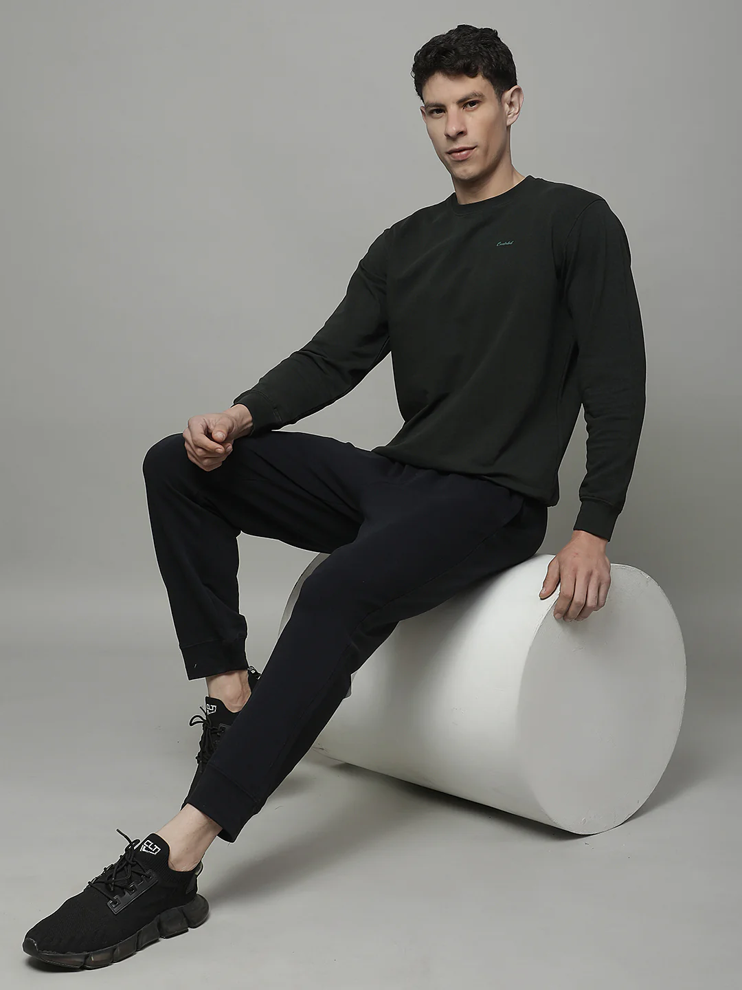 Lounge Set for Men | Winter Wear Round Necck with Poly Cotton Fabric Solid Pattern - Image 4