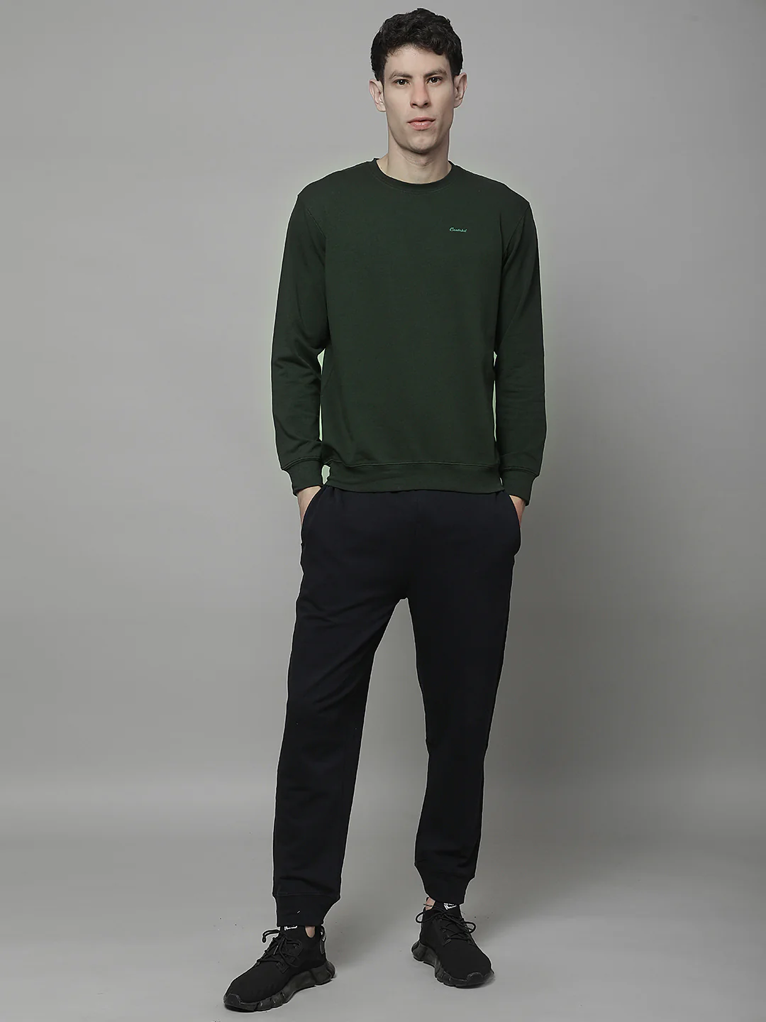 Lounge Set for Men | Winter Wear Round Necck with Poly Cotton Fabric Solid Pattern - Image 6