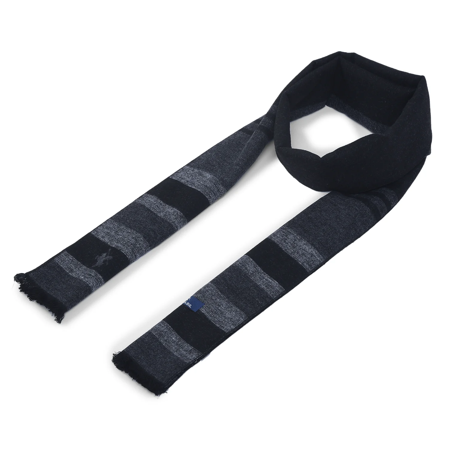 Men Black Checkered Winter Warm Casual Muffler - Image 4