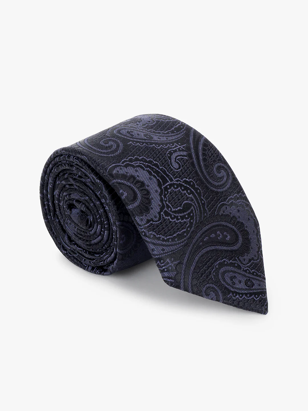 Men Black Printed Tie With Pocket Square and Cufflinks - Image 2