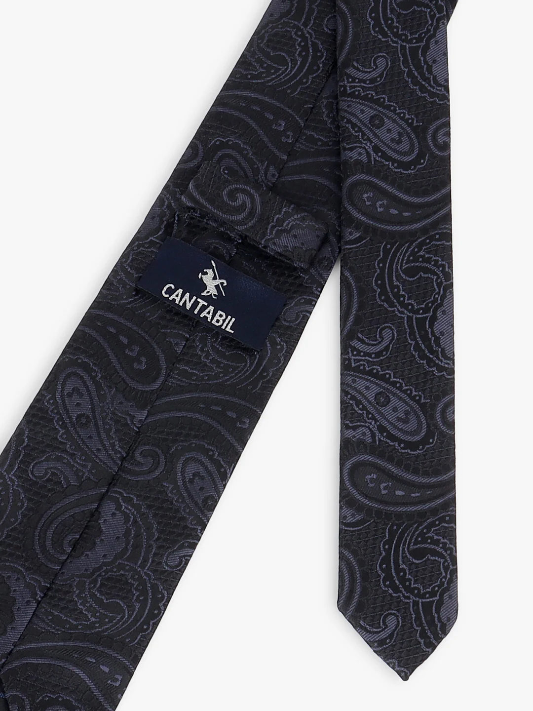 Men Black Printed Tie With Pocket Square and Cufflinks - Image 7