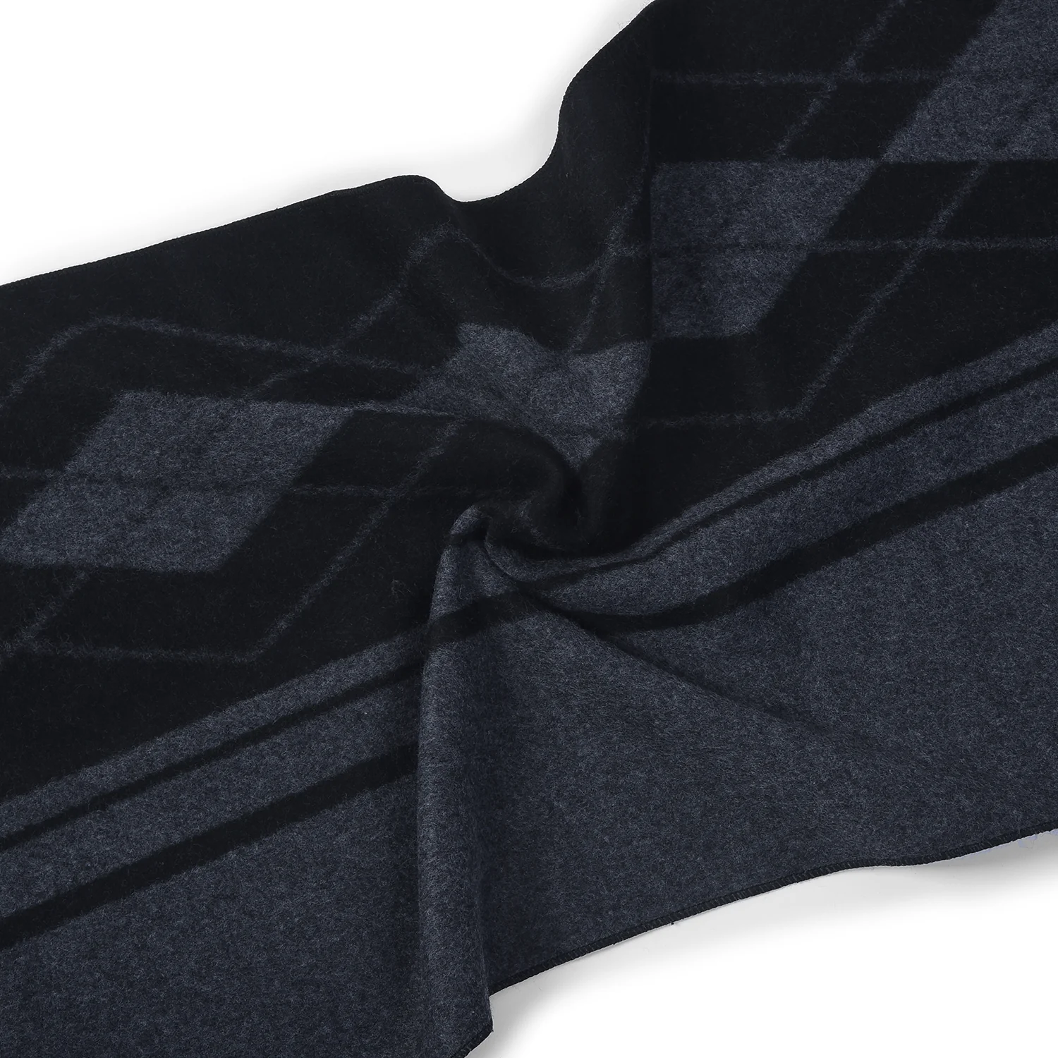 Men Black Printed Winter Warm Casual Muffler - Image 4