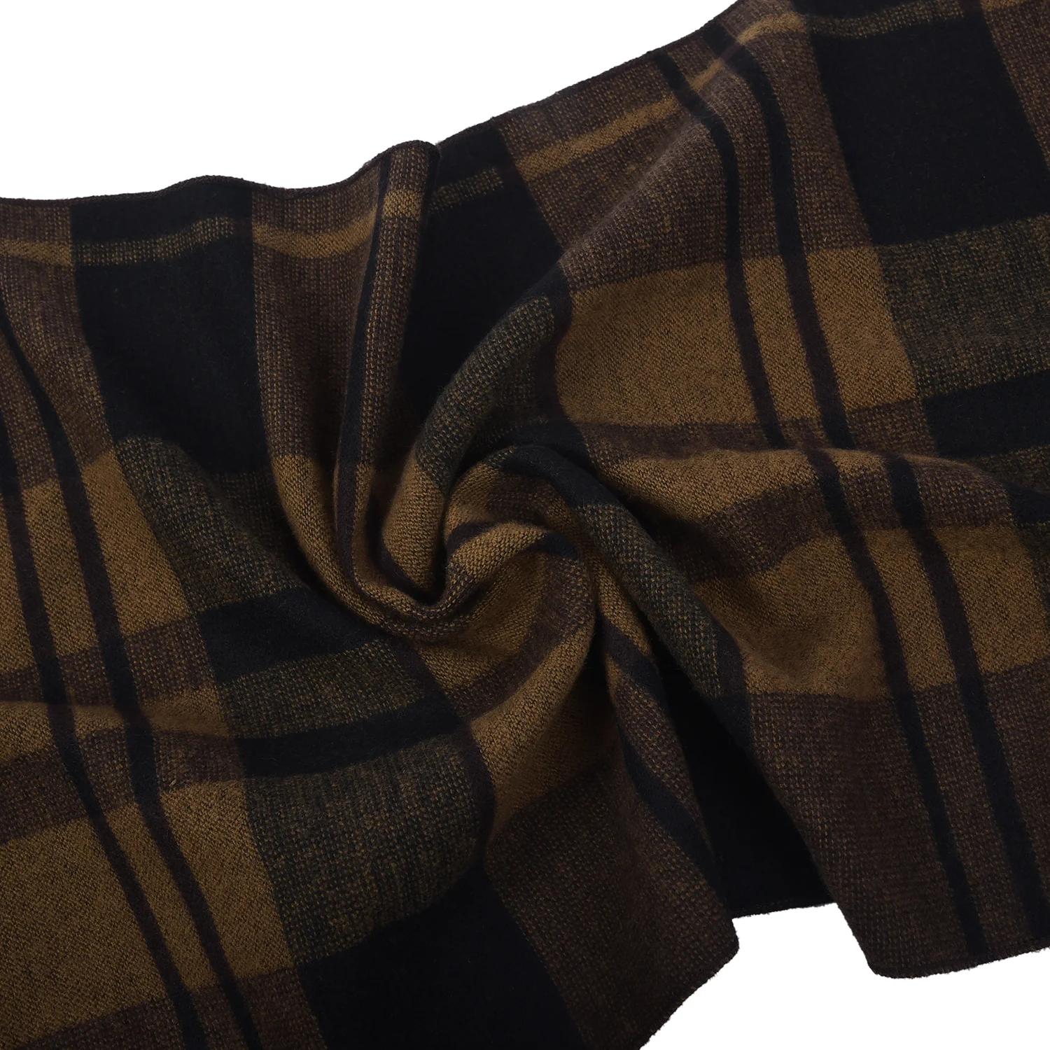 Men Brown Checkered Winter Warm Casual Muffler - Image 7