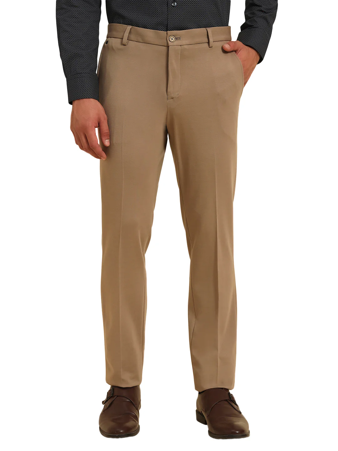 Formal Trouser for Men | Breathable & Soft with Color Fastness Regular Fit Rayon Fabric Solid Pattern Hook & Eye Closure - Image 2