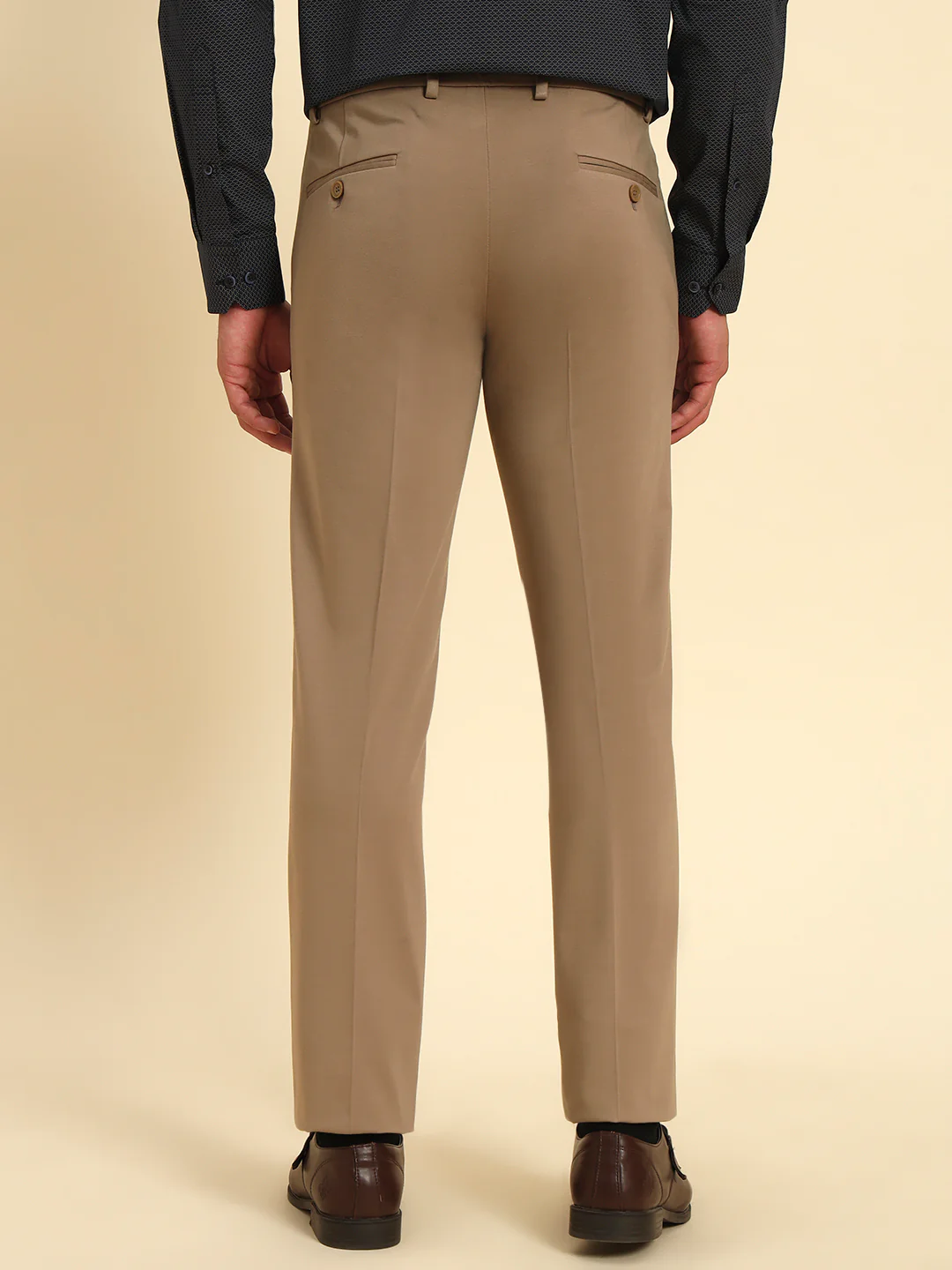 Formal Trouser for Men | Breathable & Soft with Color Fastness Regular Fit Rayon Fabric Solid Pattern Hook & Eye Closure - Image 6
