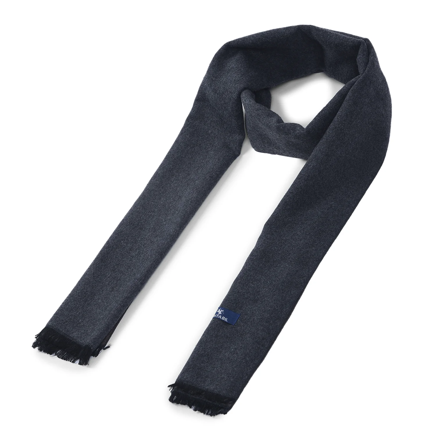 Men Dark Grey Brown Solid Winter Warm Casual Muffler - Image 4