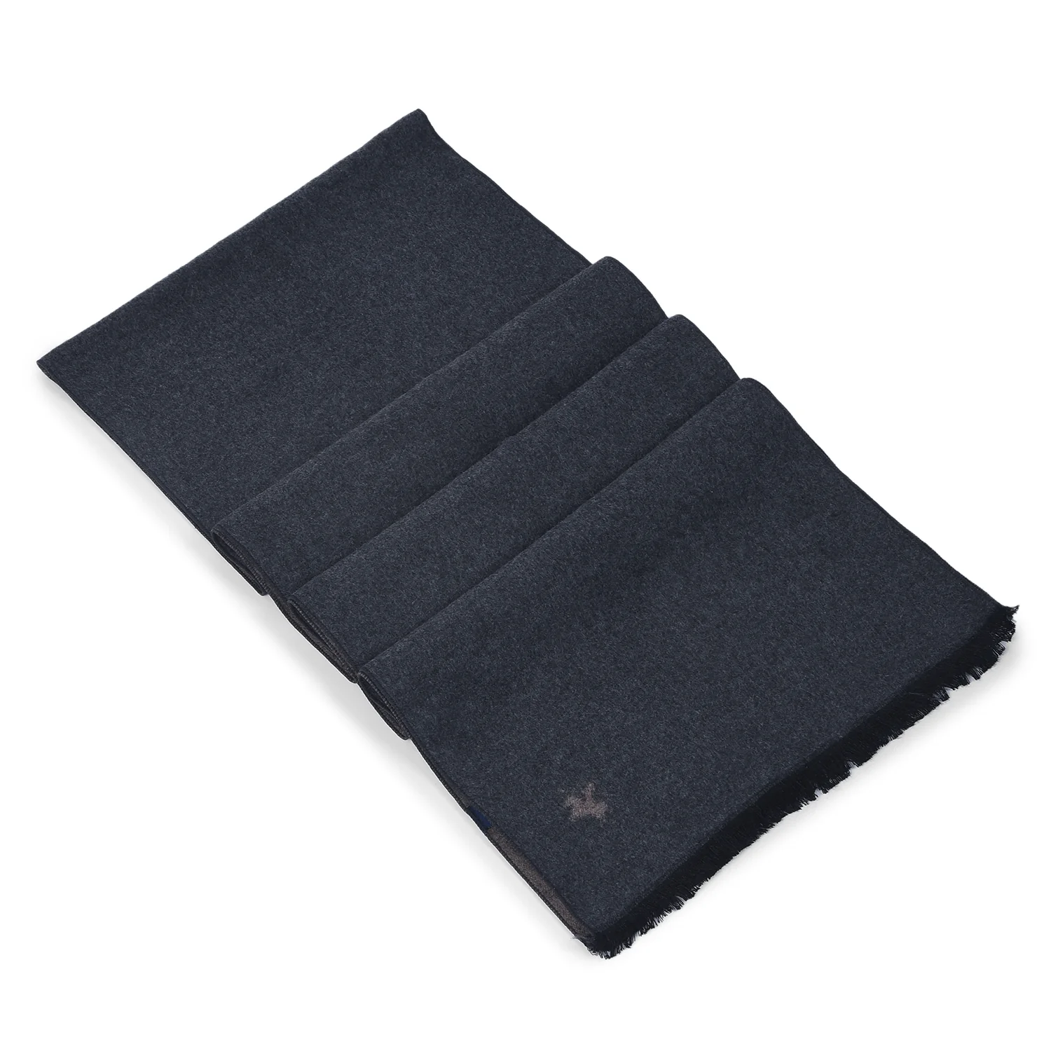 Men Dark Grey Brown Solid Winter Warm Casual Muffler - Image 5