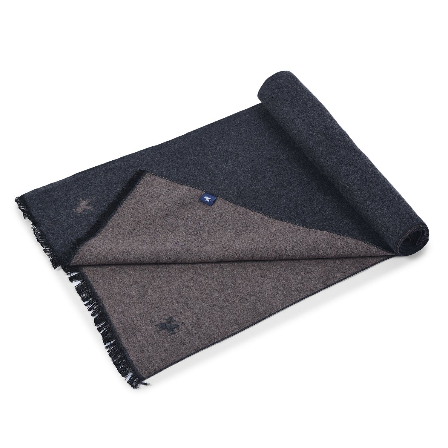 Men Dark Grey Brown Solid Winter Warm Casual Muffler - Image 6