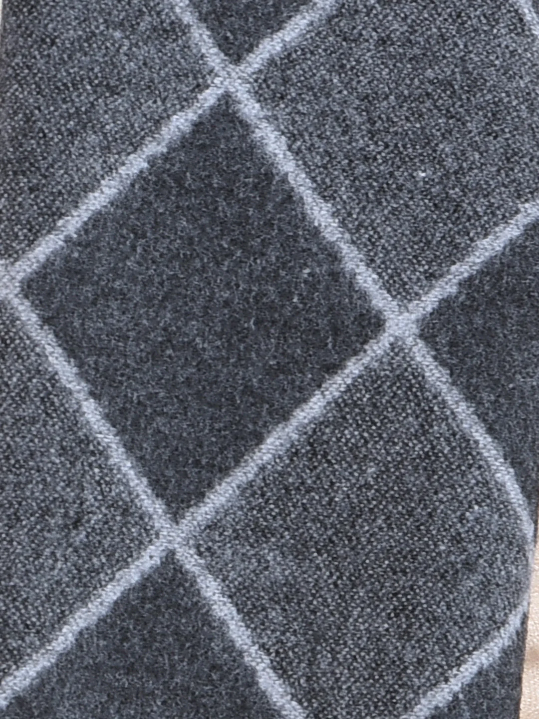 Men Dark Grey Checkered Winter Warm Casual Muffler - Image 4