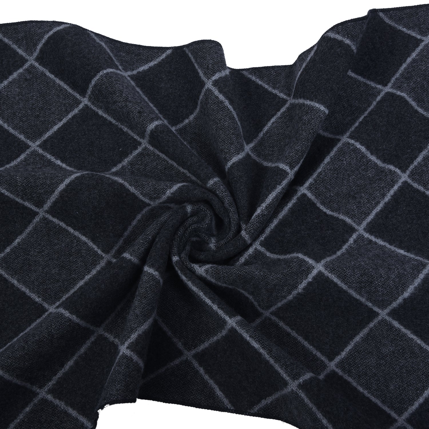 Men Dark Grey Checkered Winter Warm Casual Muffler - Image 8