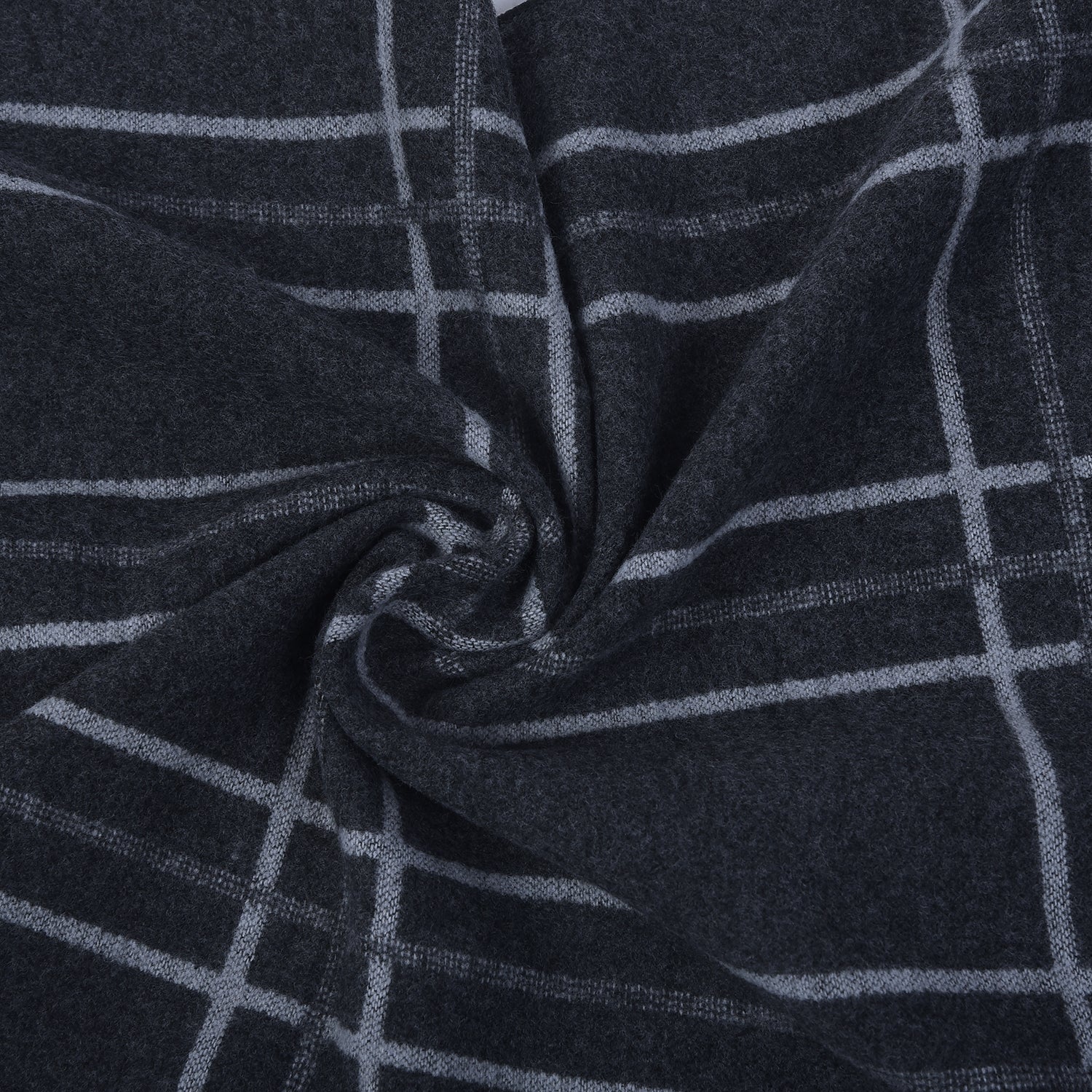 Men Grey Checkered Winter Warm Casual Muffler - Image 8