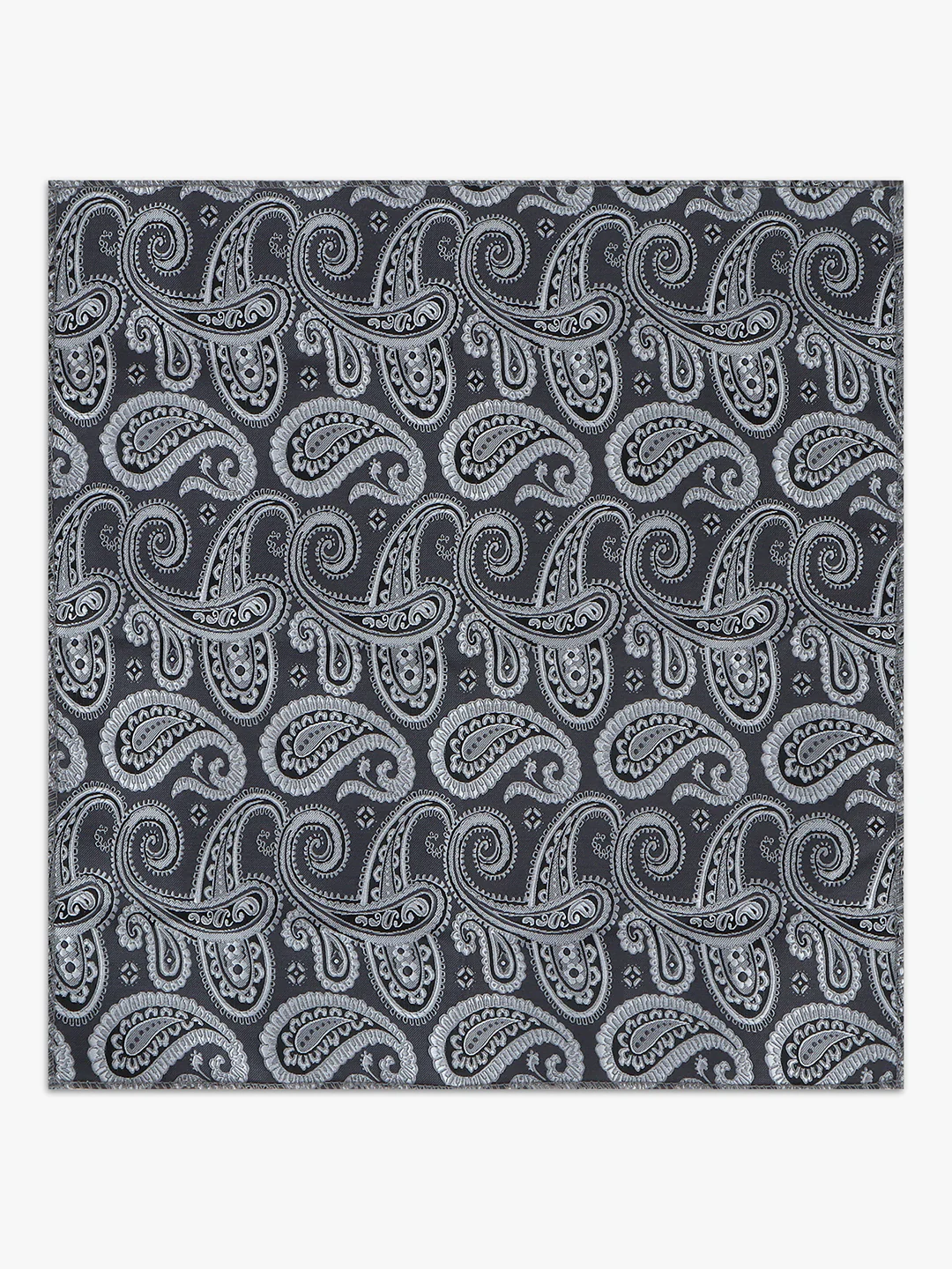 Men Grey Printed Tie With Pocket Square - Image 4
