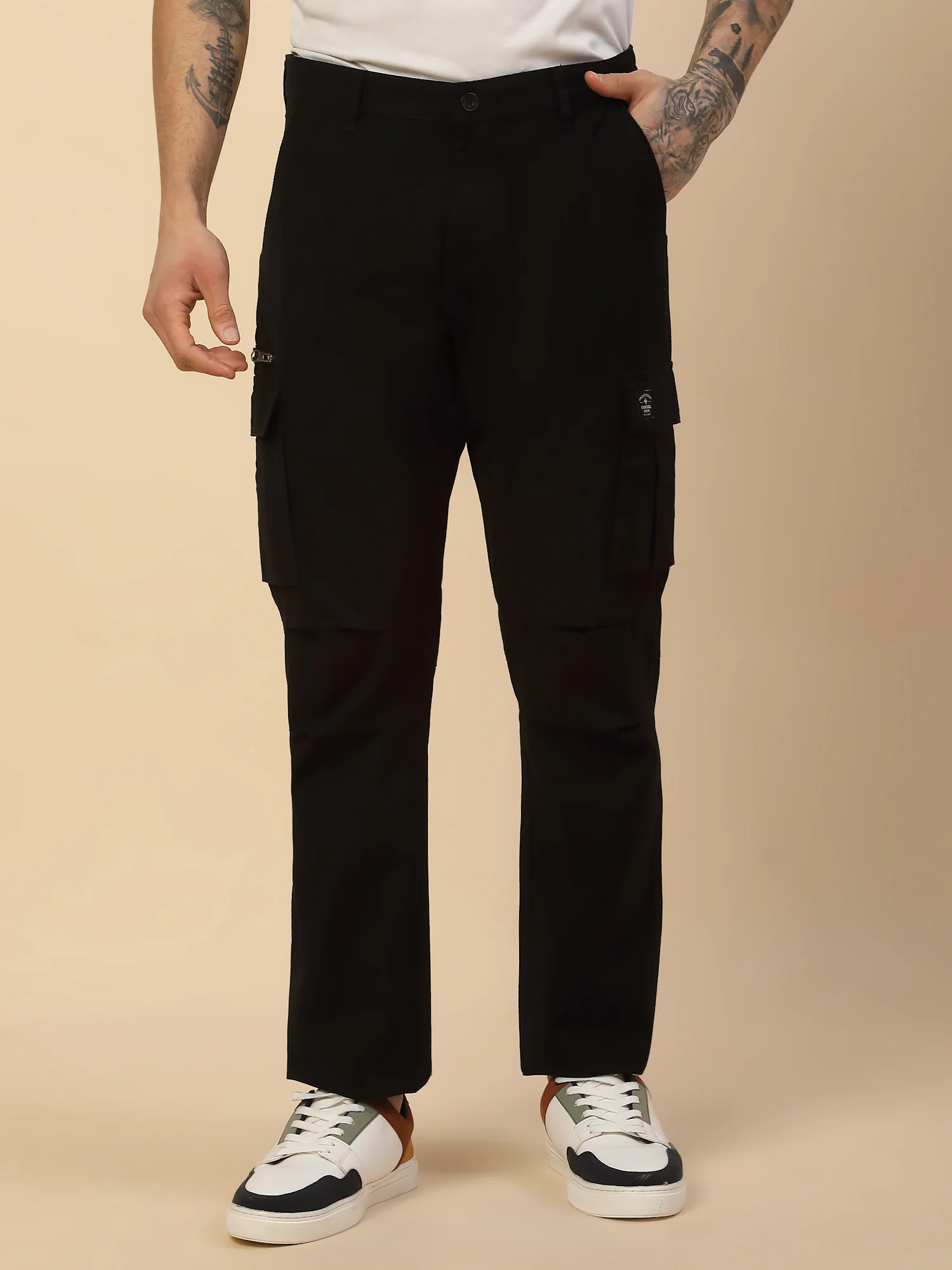 Men Lightweight Cotton Blend Cargo Pants - Straight Fit | Casual & Travel Wear | Cotton Blend - Image 2