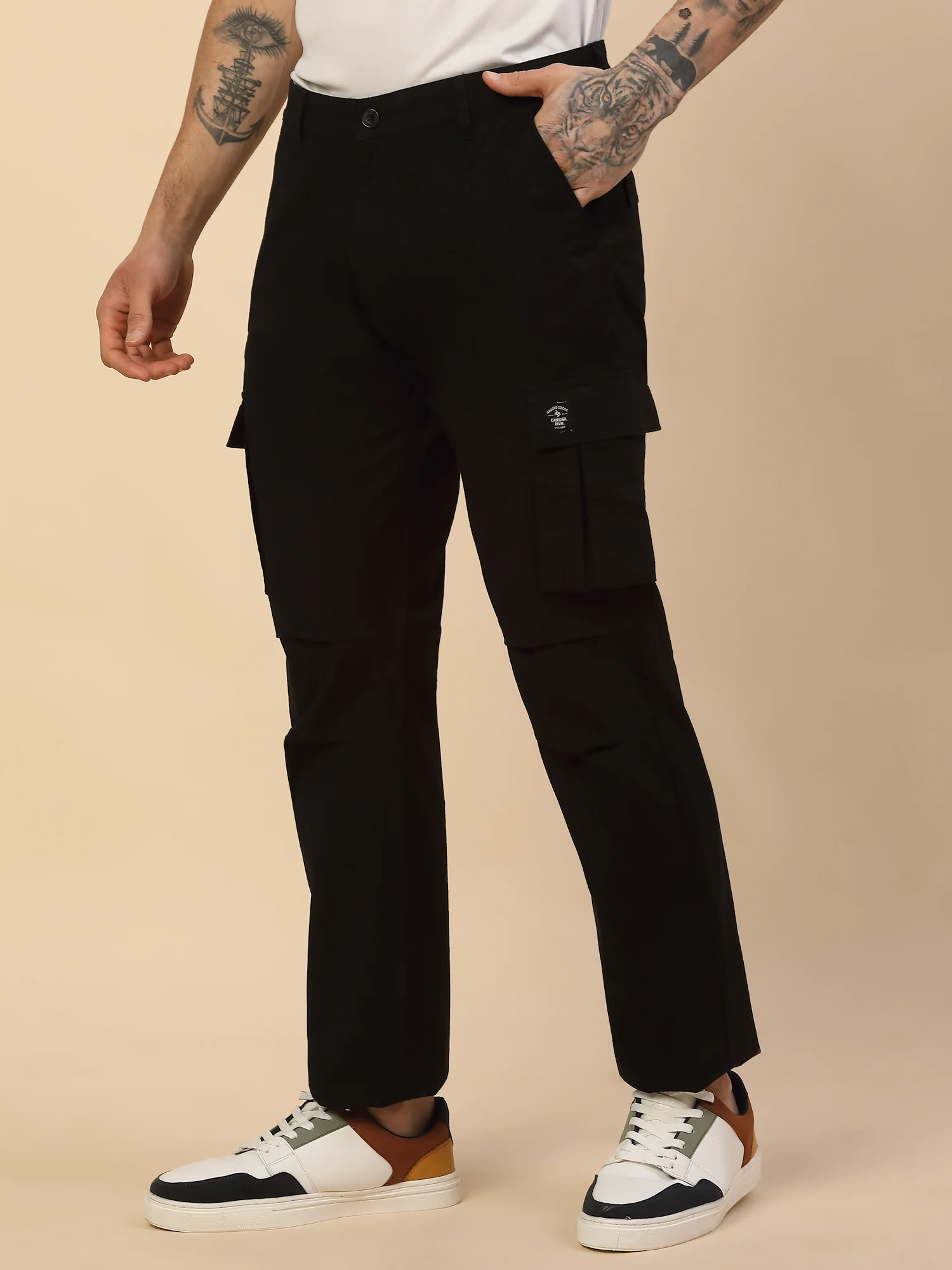 Men Lightweight Cotton Blend Cargo Pants - Straight Fit | Casual & Travel Wear | Cotton Blend - Image 3